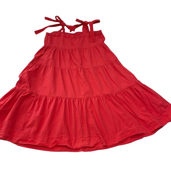 Free Assembly Maxi Dress Womens XL Red Tiered Tie Straps Cottagecore Summer - Picture 4 of 10